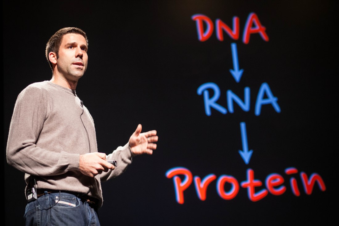 image of john rinn giving potech lecture